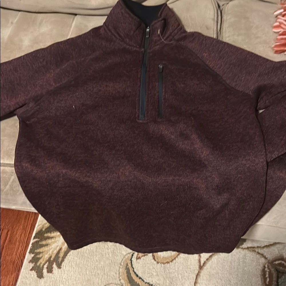 Men's Burgundy Quarter-Zip Sweater